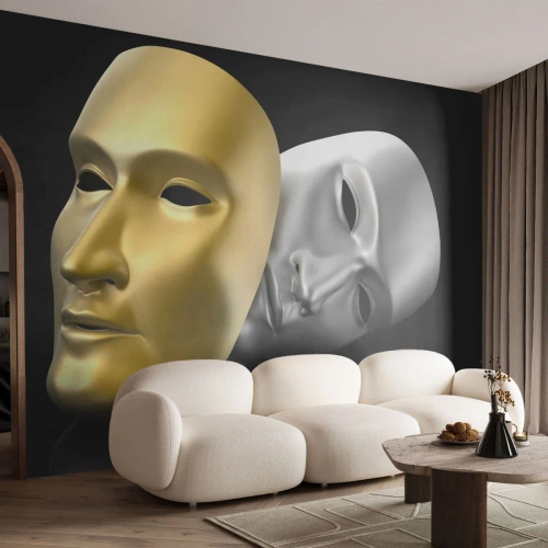 Fototapet Premium Sand - Livet er teater - Hætte, Stykke, Teater - 100x70 cm