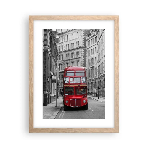 Plakat i ramme af lyst egetræ - Hverdagen behøver ikke at være grå - 30x40 cm