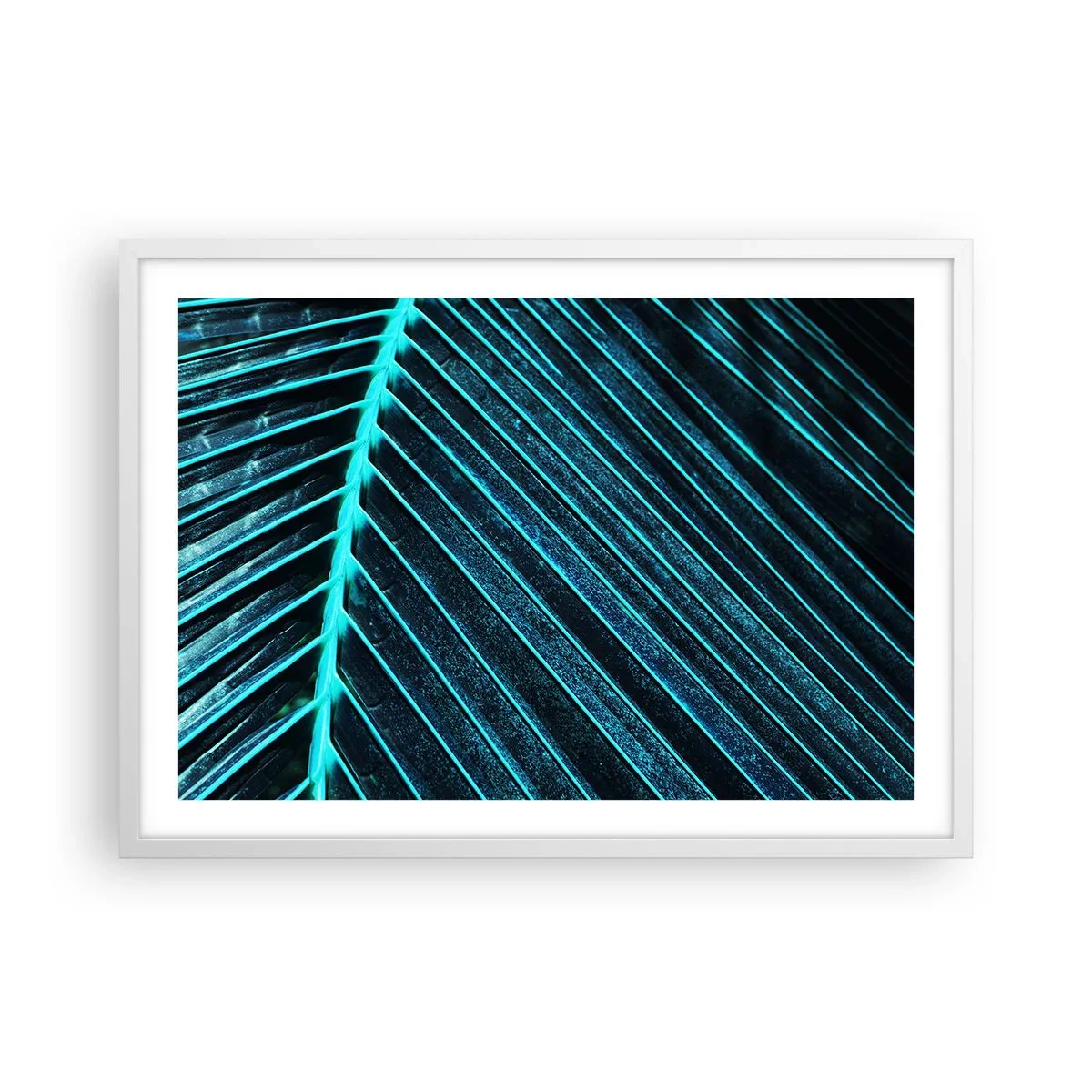 Plakat i hvid ramme - Tekstur af grønt - 70x50 cm
