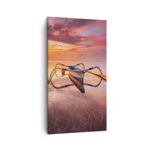 Lærredstryk - Billede på lærred - Roen ved en tropisk aften - 45x80 cm