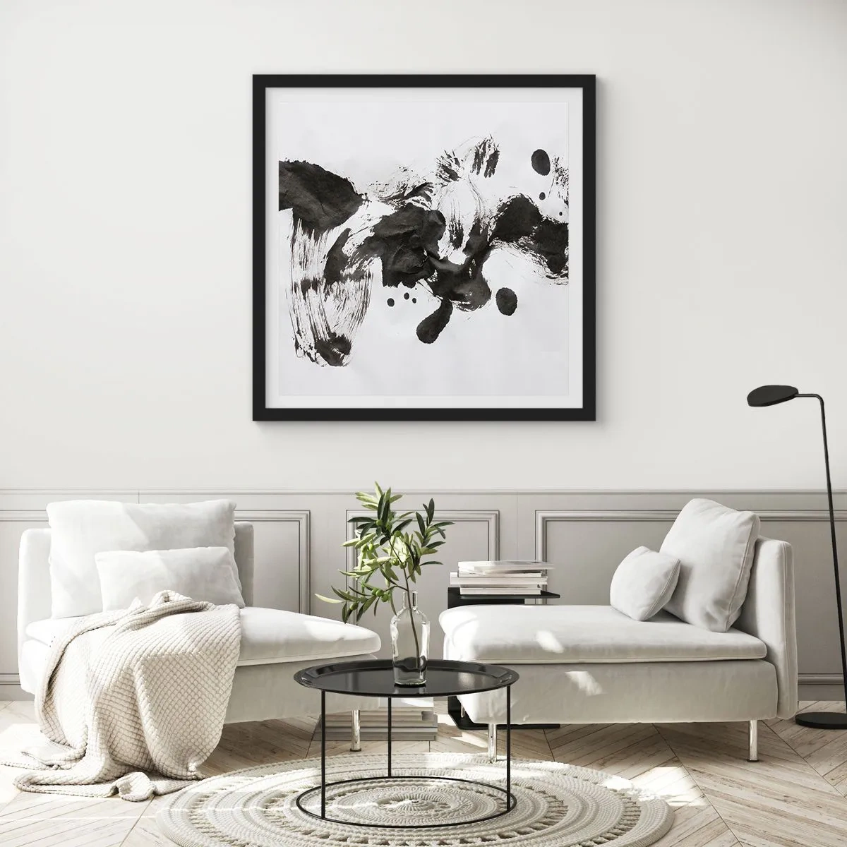 Plakat i sort ramme - En metode i galskaben? - 30x30 cm