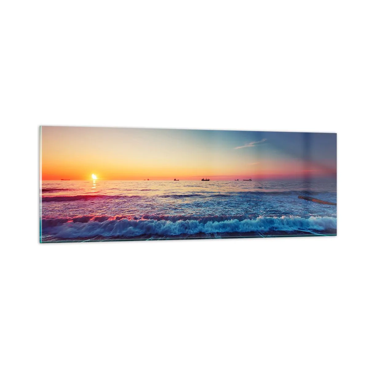 Billede på glas - Og hvad er der bag horisonten? - 90x30 cm