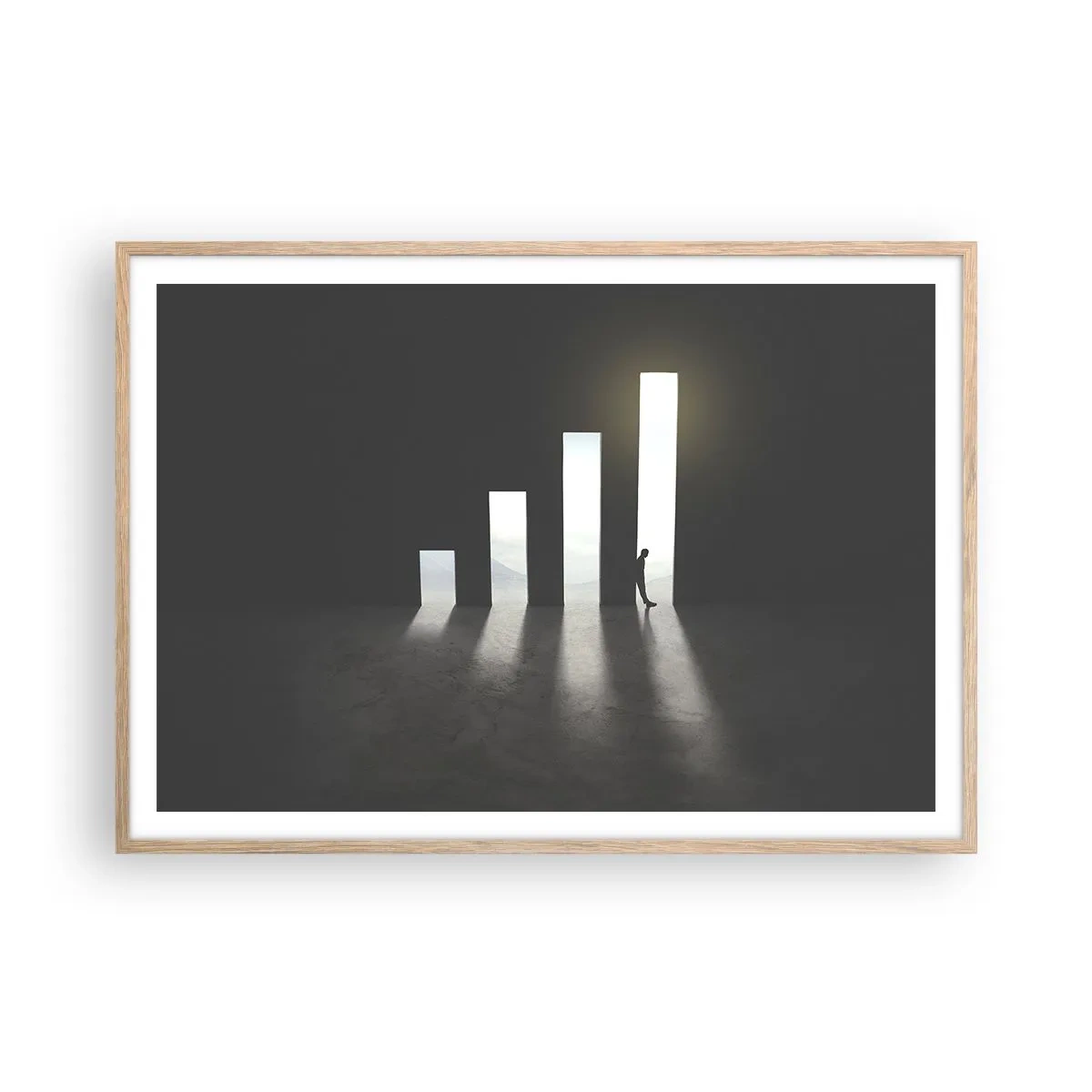 Plakat i ramme af lyst egetræ - Succes - et indtryk - 100x70 cm