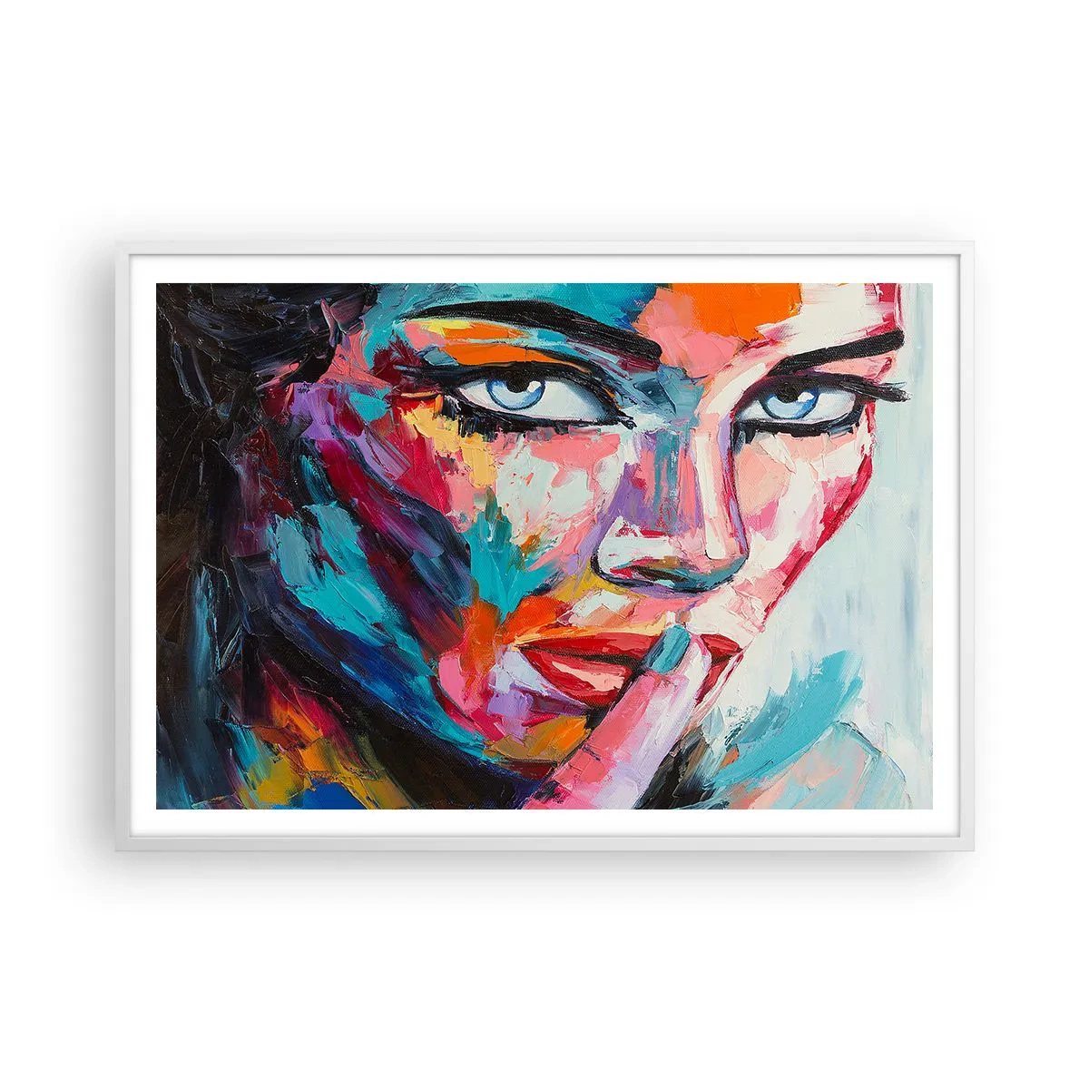 Plakat i hvid ramme - Vores første hemmelighed - 100x70 cm