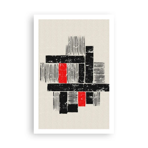 Plakat - Rødt og sort - 61x91 cm