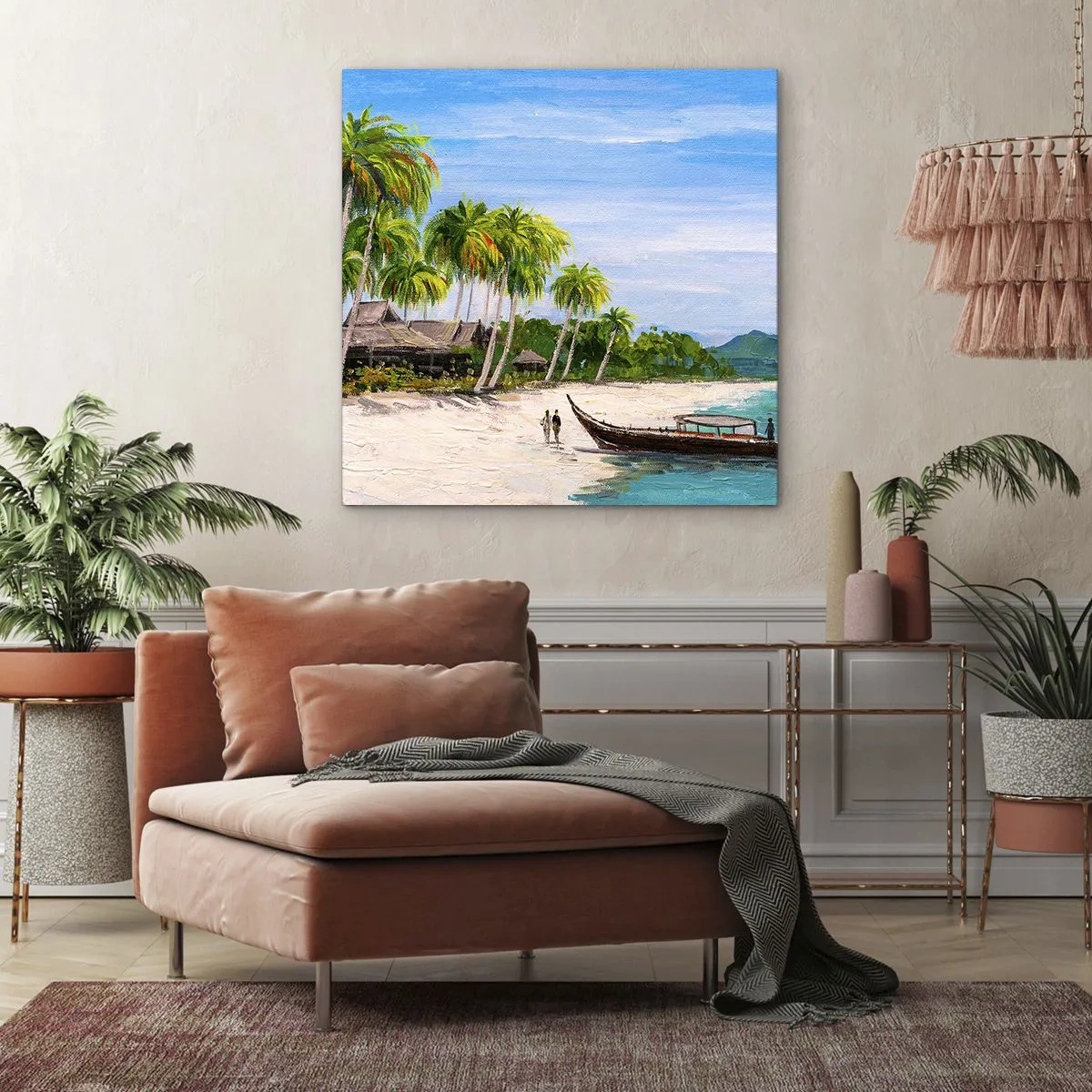 Lærredstryk - Billede på lærred - En eksotisk drøm - 60x60 cm