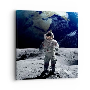 Lærredstryk - Billede på lærred - Hilsner fra månen - 30x30 cm