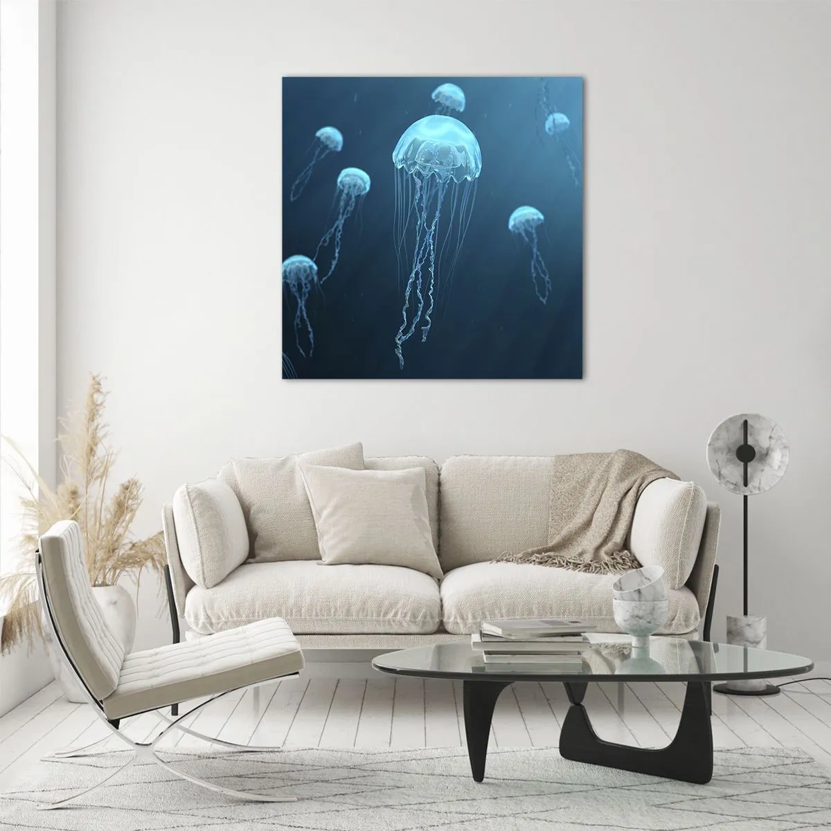 Billede på glas - Havets dans - 40x40 cm