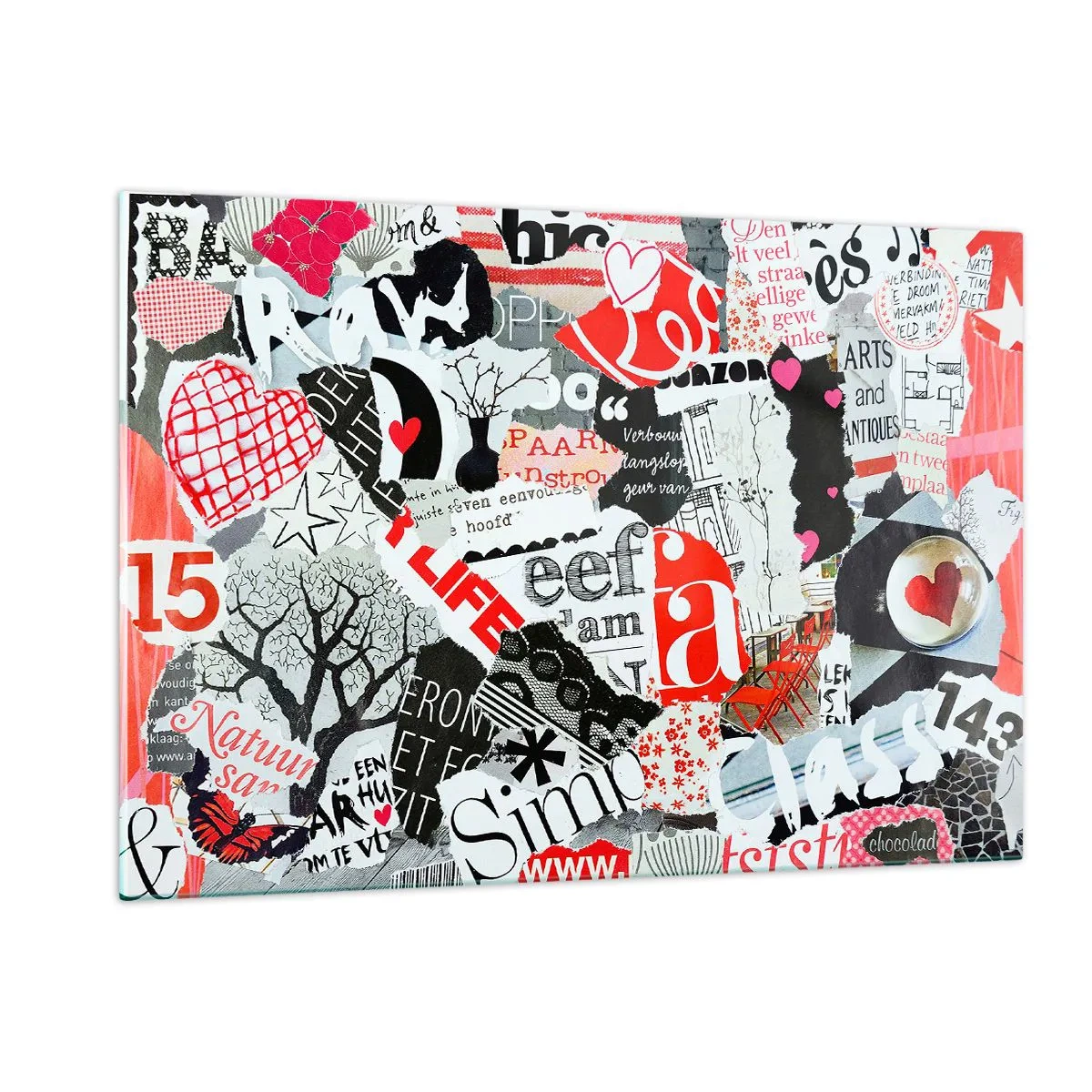 Billede på glas - Hipster collage - 120x80 cm