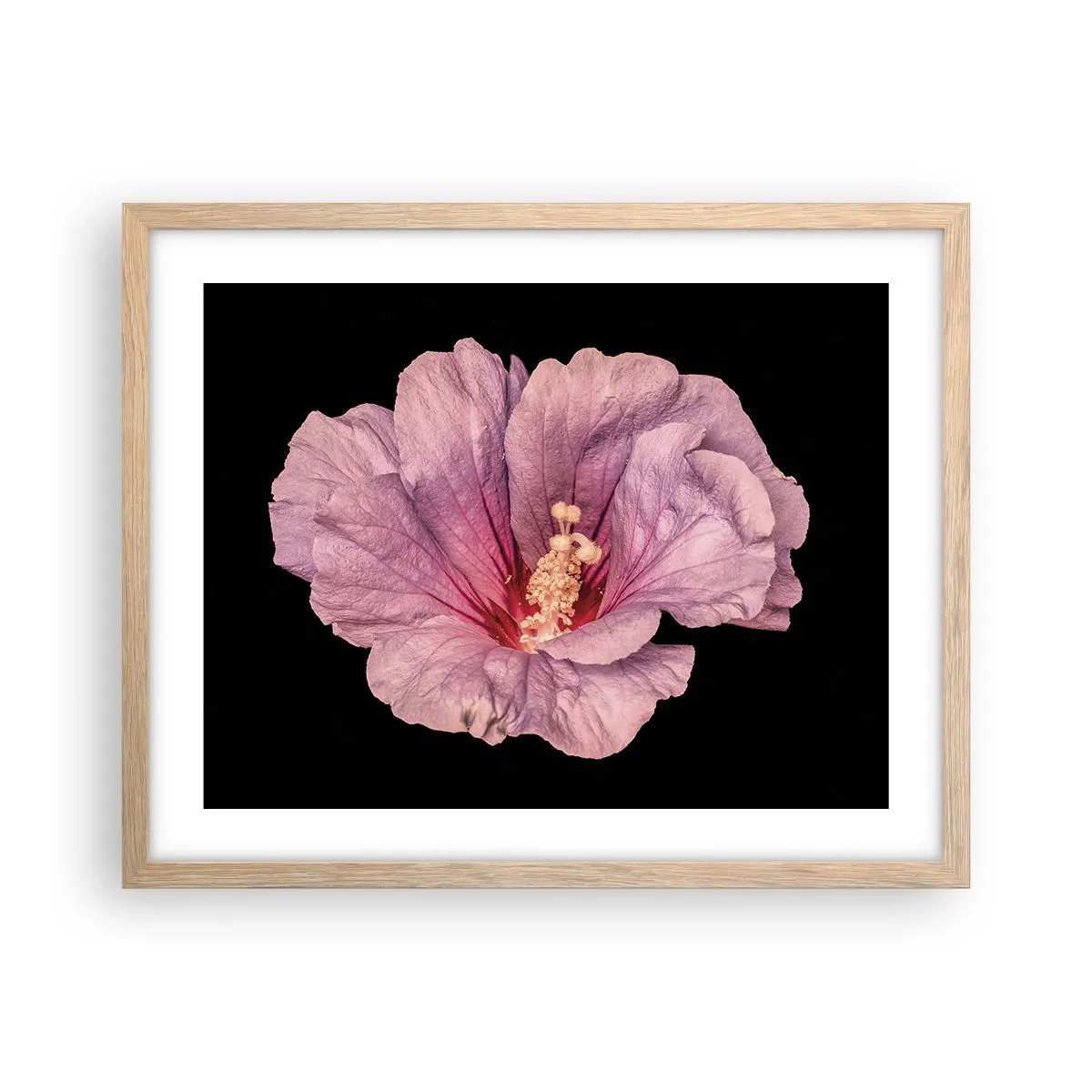 Plakat i ramme af lyst egetræ - Lige i hjertet - 50x40 cm