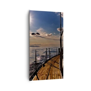 Lærredstryk - Billede på lærred - Under sejl mod solen - 65x120 cm