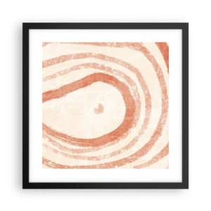 Plakat i sort ramme - Koralcirkler - komposition - 40x40 cm