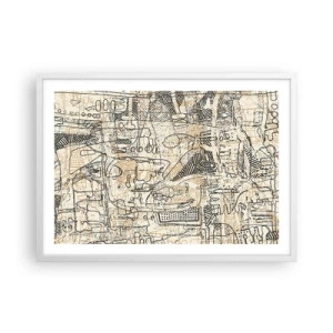 Plakat i hvid ramme - Venter på at blive afkodet - 70x50 cm