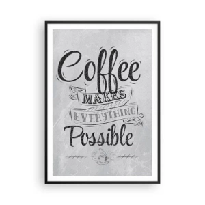 Plakat i sort ramme - Hvordan man ikke elsker kaffe - 70x100 cm