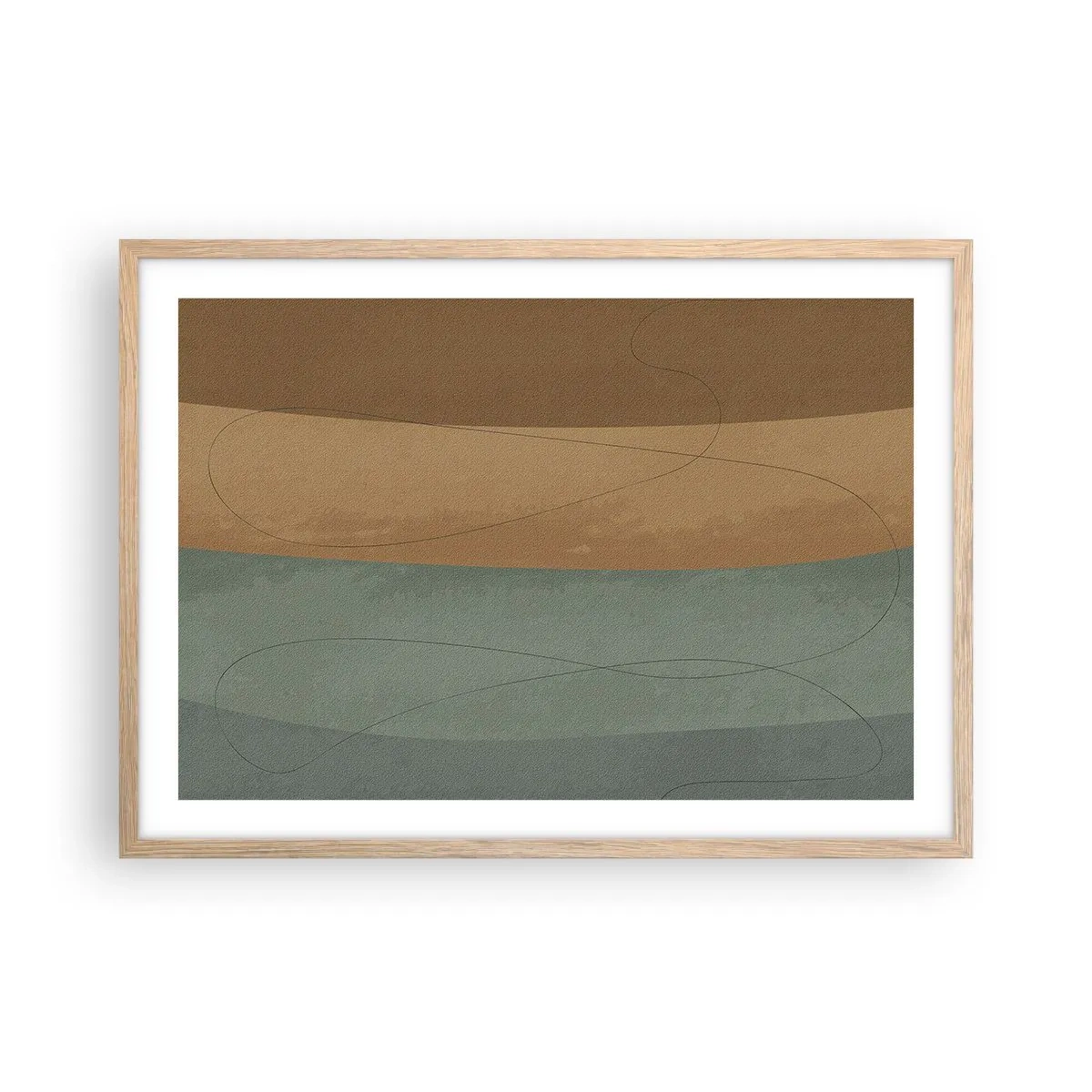 Plakat i ramme af lyst egetræ - Vandret sammensætning - 70x50 cm