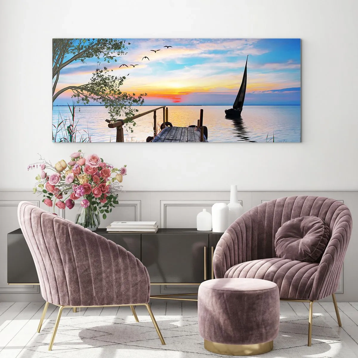 Billede på glas - Godaften - 120x50 cm