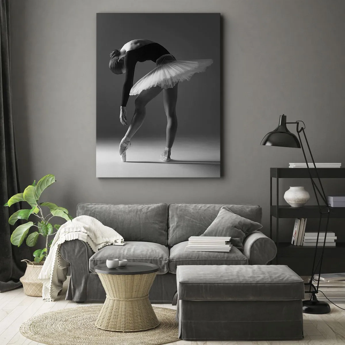 Lærredstryk - Billede på lærred - Bella balerina - 45x80 cm