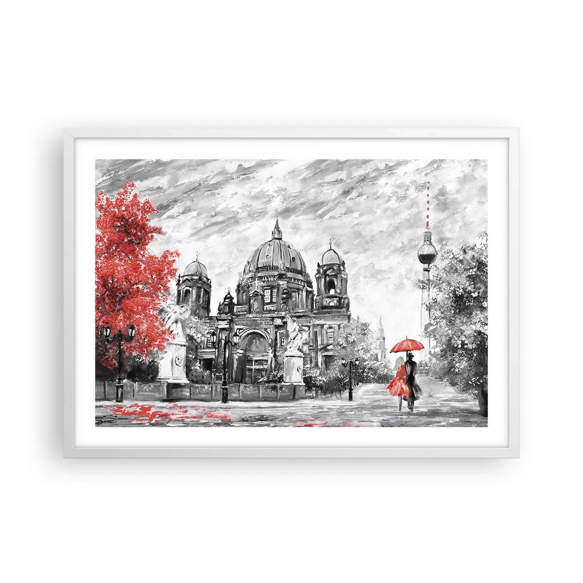 Plakat i hvid ramme - Møde i Berlin - 70x50 cm
