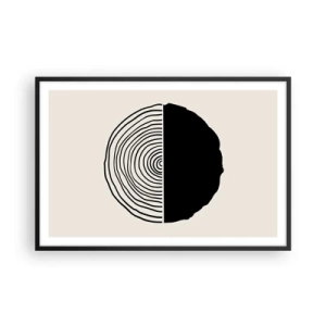 Plakat i sort ramme - Halvt og halvt - 91x61 cm