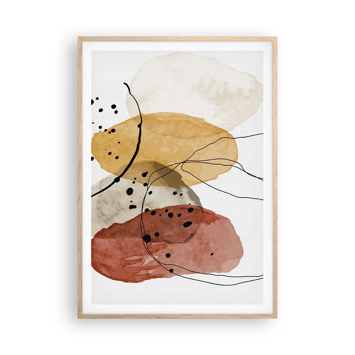 Plakat i ramme af lyst egetræ - Som lys, klar luft - 70x100 cm