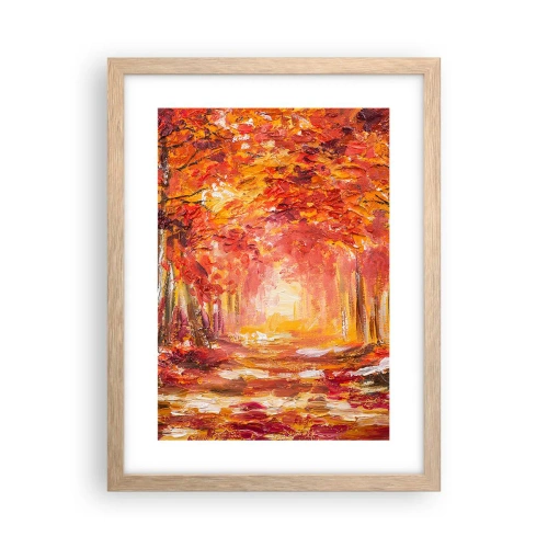 Plakat i ramme af lyst egetræ - Kobberskov - 30x40 cm