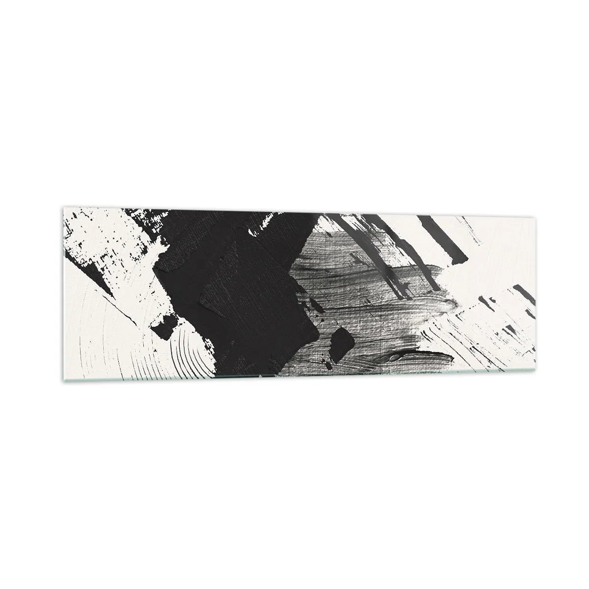 Billede på glas - Abstraktion - det sortes udtryk - 160x50 cm