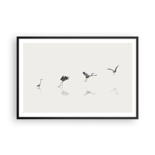 Plakat i sort ramme - Fire enkle trin - 91x61 cm