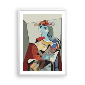 Plakat i hvid ramme - Gennem Picassos øjne - 50x70 cm