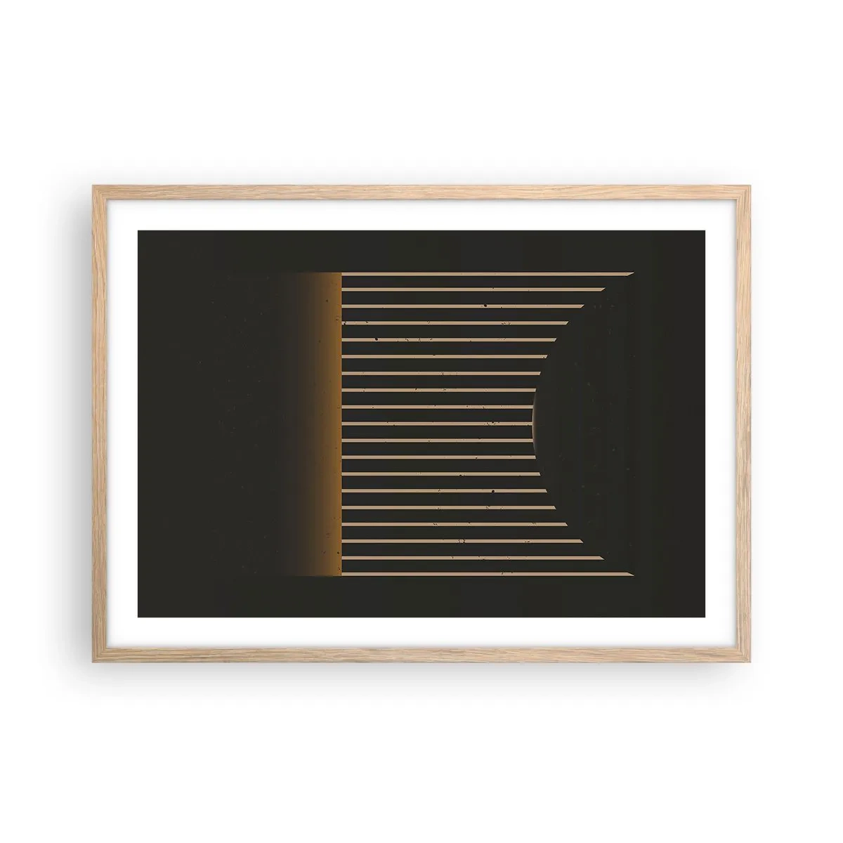 Plakat i ramme af lyst egetræ - Udforsk mørket - 70x50 cm