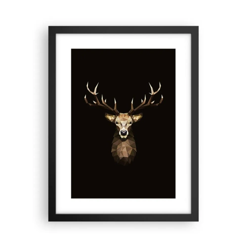 Plakat i sort ramme - Kubistisk hjort - 30x40 cm