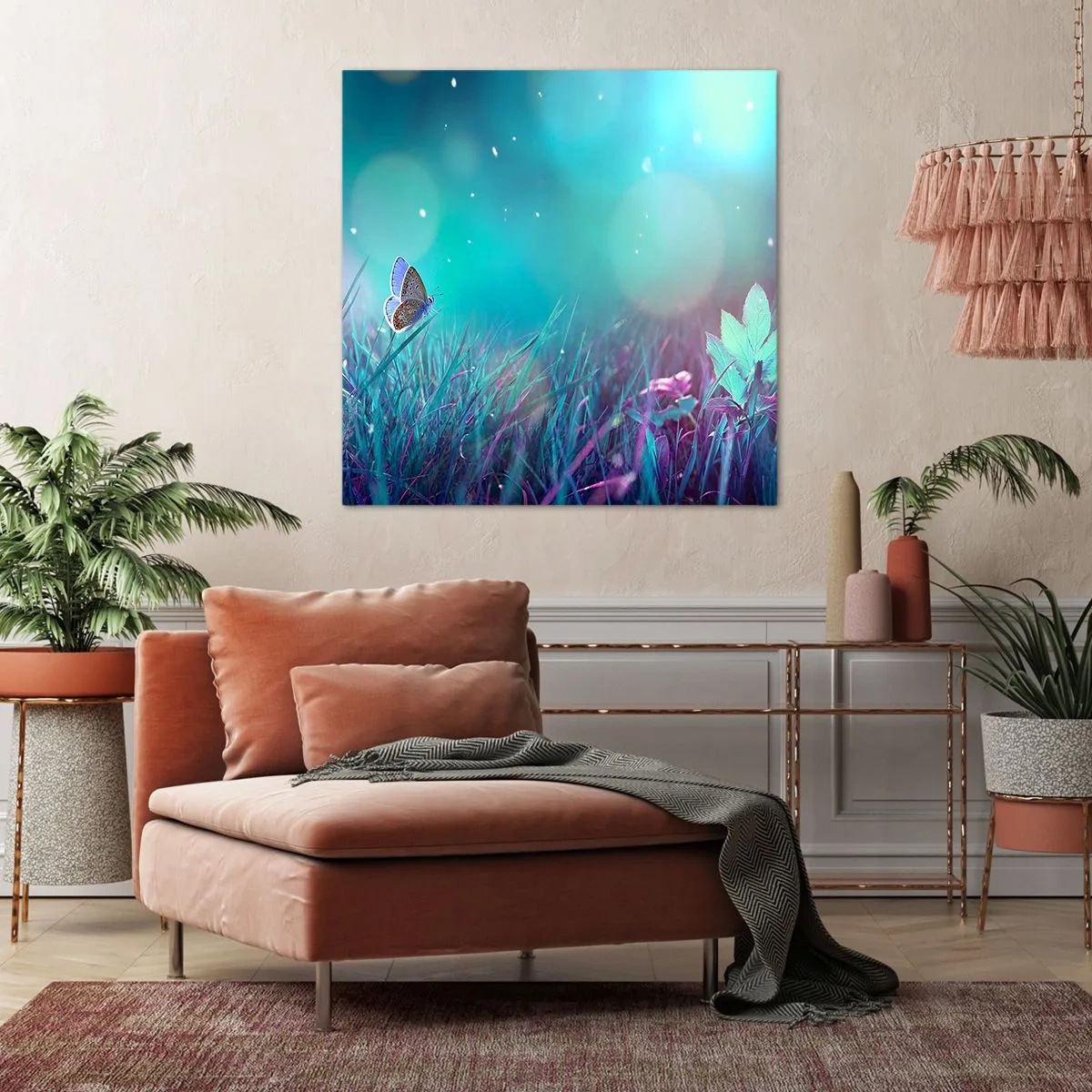 Lærredstryk - Billede på lærred - En engs hemmelige liv - 50x50 cm