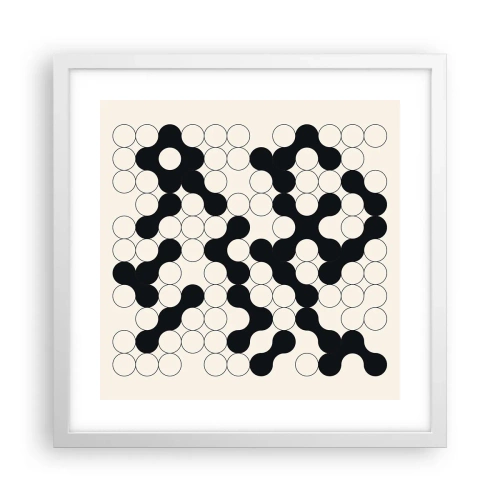 Plakat i hvid ramme - Kinesisk spil - variation - 40x40 cm