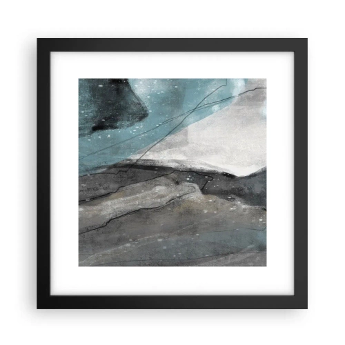 Plakat i sort ramme - Abstraktion: klipper og is - 30x30 cm
