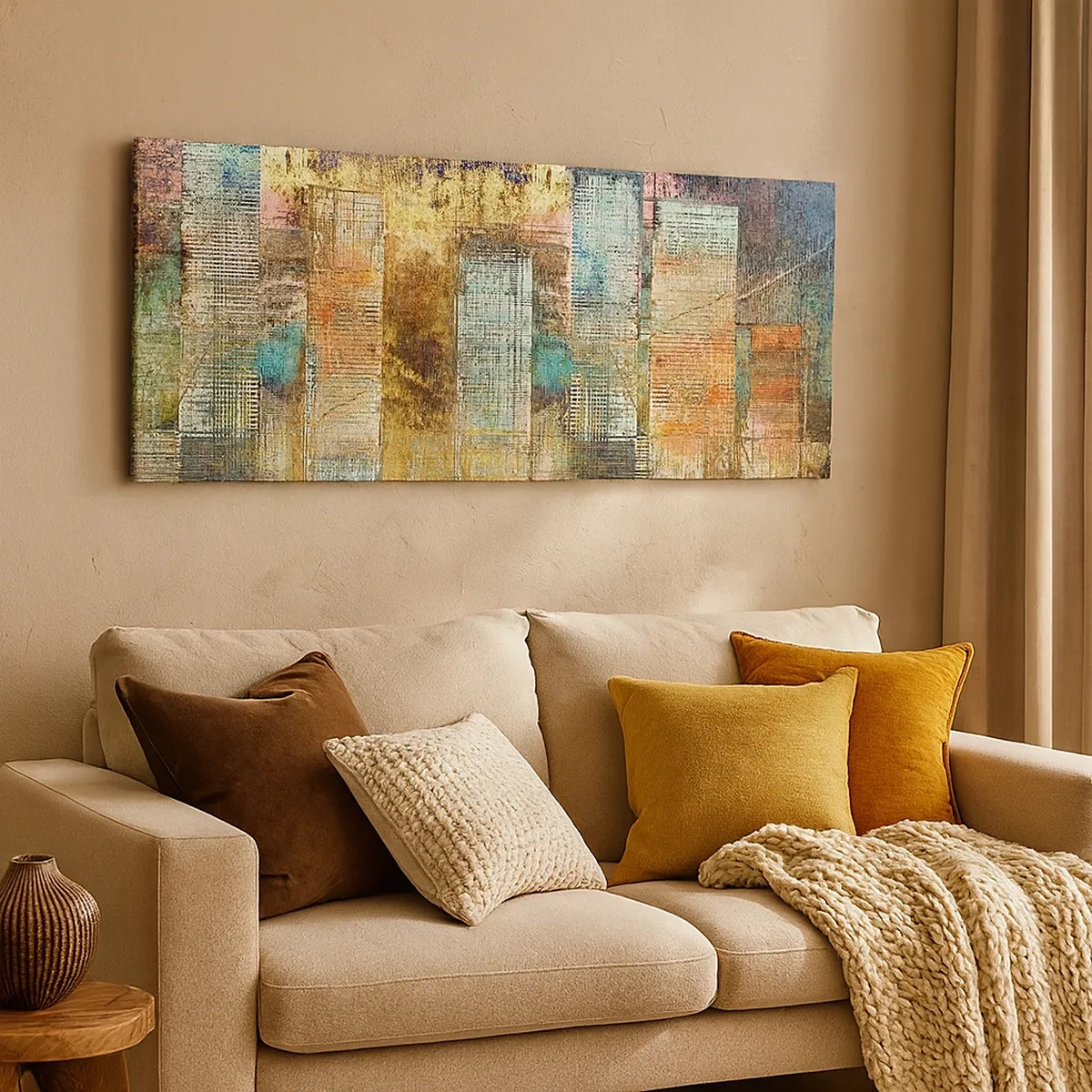 Lærredstryk - Billede på lærred - Solrig metropol - 30x30 cm