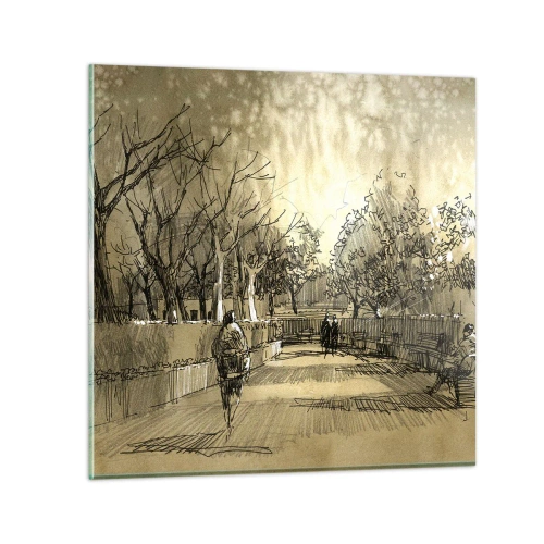 Billede på glas - Et øjeblik med fjer - 40x40 cm