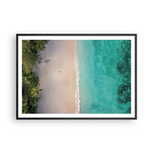 Plakat i sort ramme - Paradis strand - 100x70 cm
