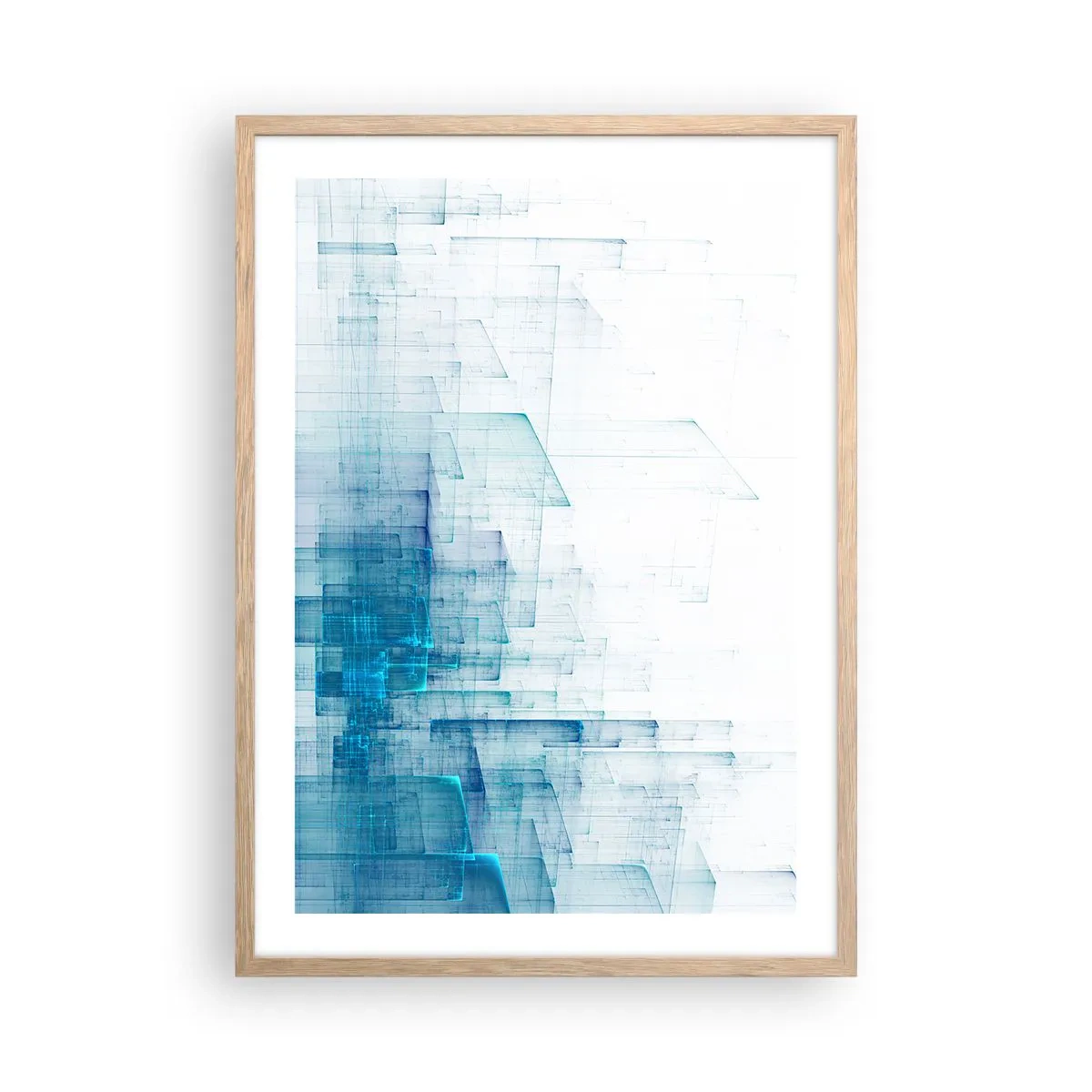 Plakat i ramme af lyst egetræ - Hvordan rummet blev til - 50x70 cm
