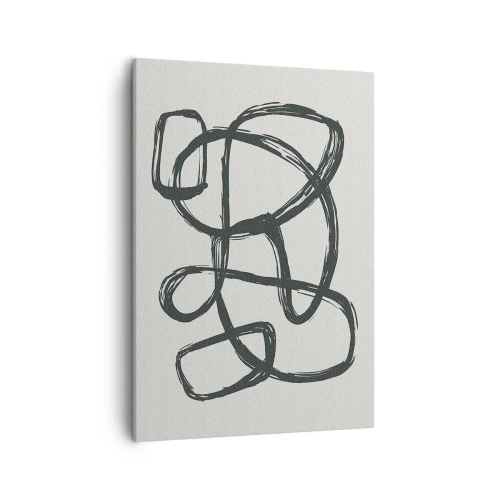 Lærredstryk - Billede på lærred - Loopet abstraktion - 50x70 cm