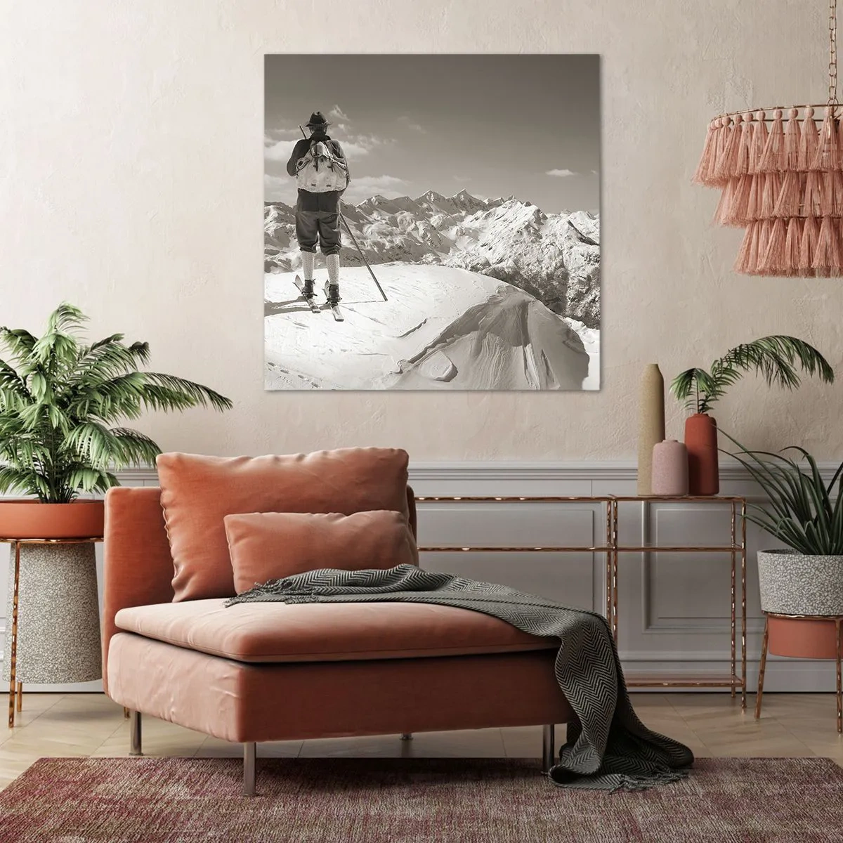 Lærredstryk - Billede på lærred - Og bjergene er de samme - 50x50 cm