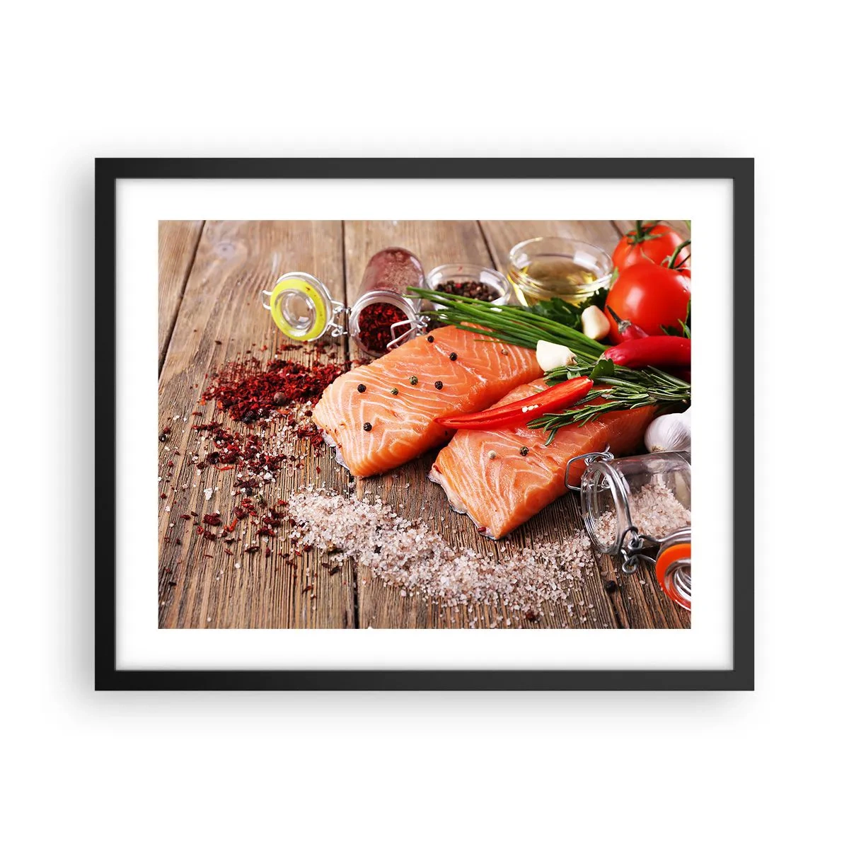 Plakat i sort ramme - Norske køkken eventyr - 50x40 cm