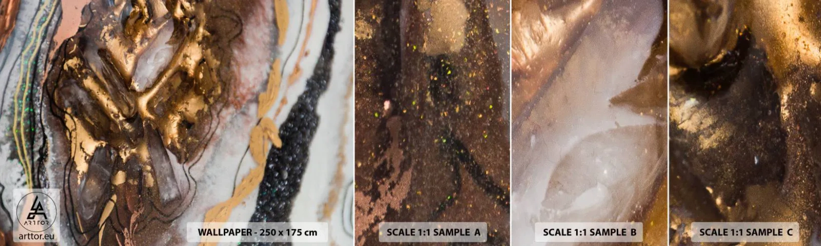 Prøve Fototapet Selvklæbende Deluxe Sticker - Jord element - Abstraktion, Grafik, Stykke - 100x30 cm