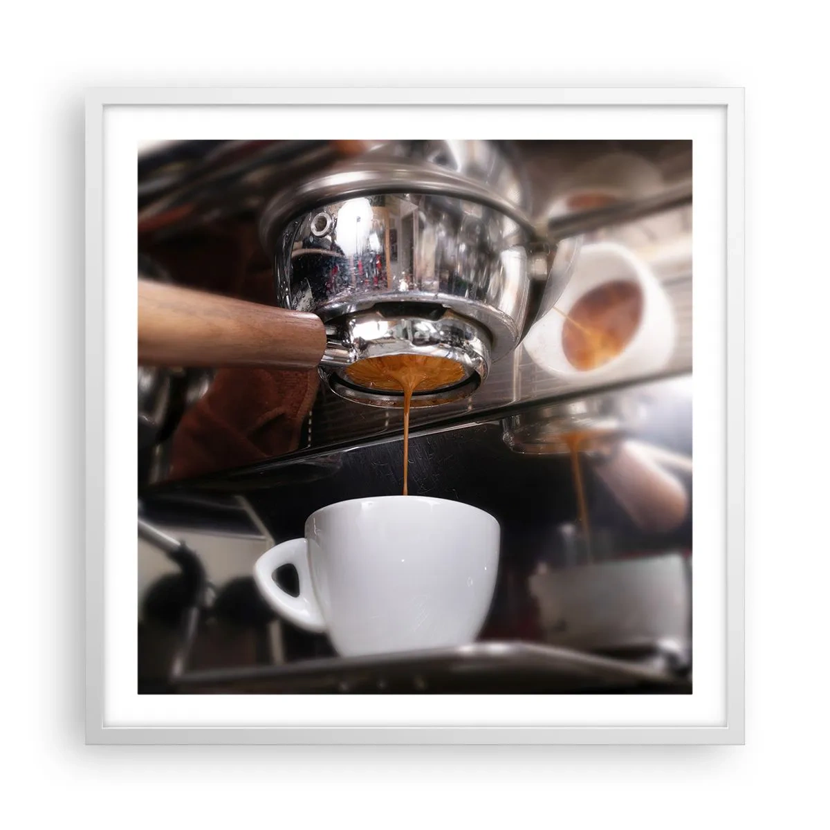 Plakat i hvid ramme - Et godt øjeblik på dagen - 60x60 cm