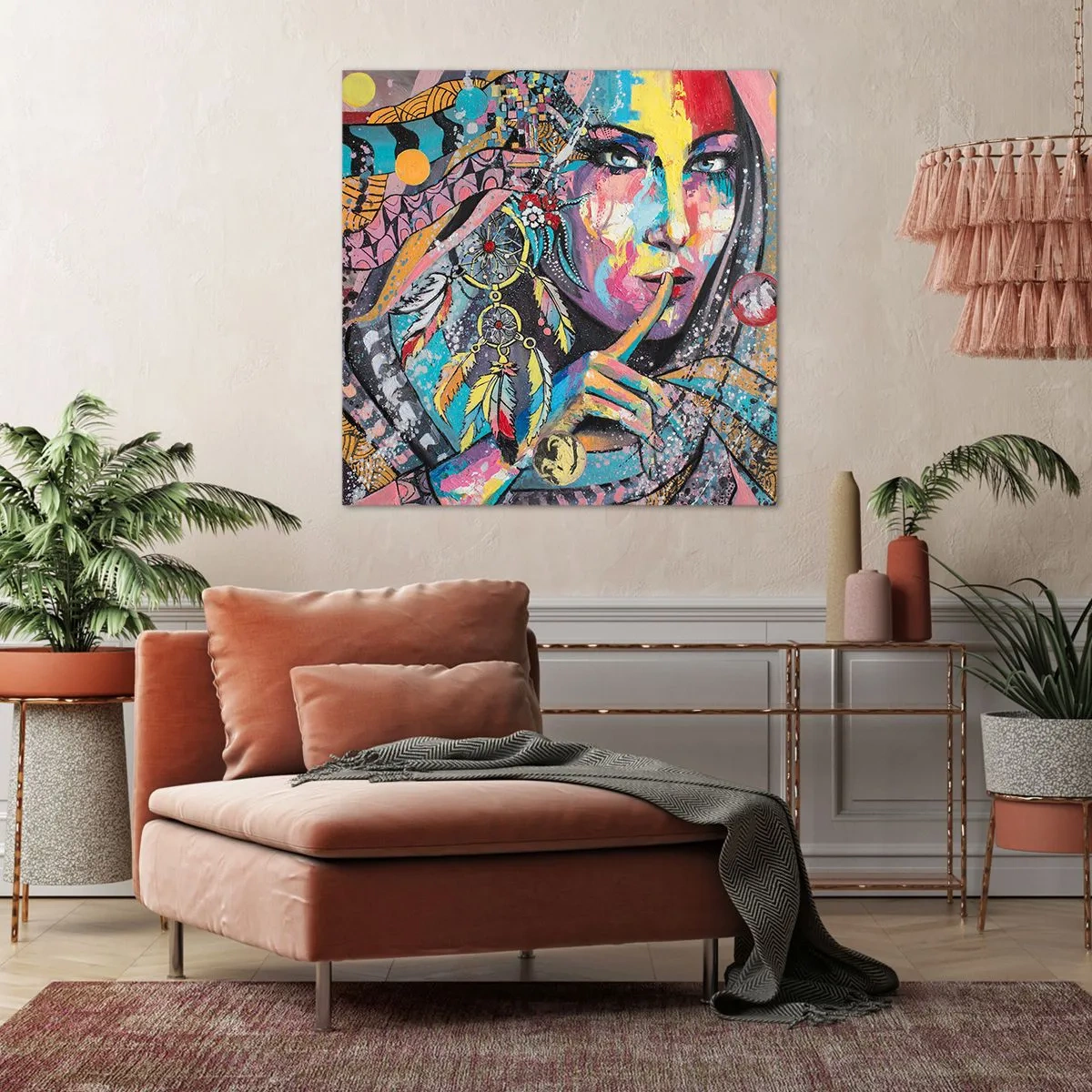 Lærredstryk - Billede på lærred - Vær tavs, indtil du forstår - 40x40 cm