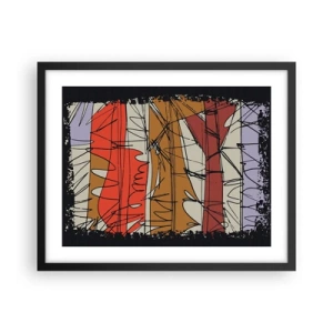 Plakat i sort ramme - Spontan komposition - 50x40 cm