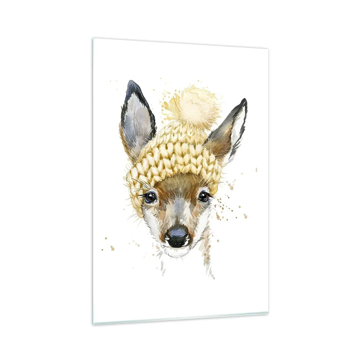 Billede på glas - Til vinter i en sneklædt skov - 80x120 cm