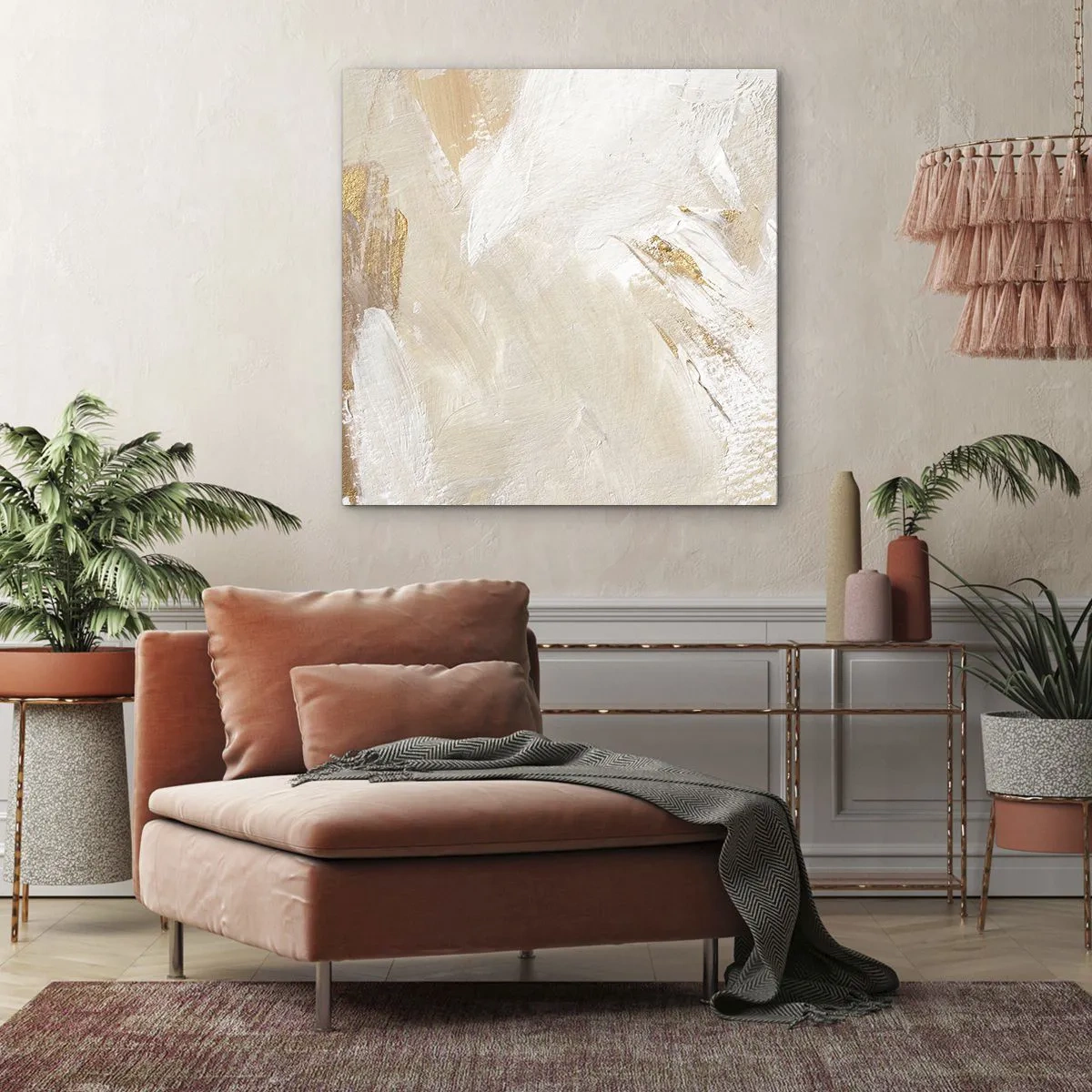 Lærredstryk - Billede på lærred - Pastelkomposition - 40x40 cm