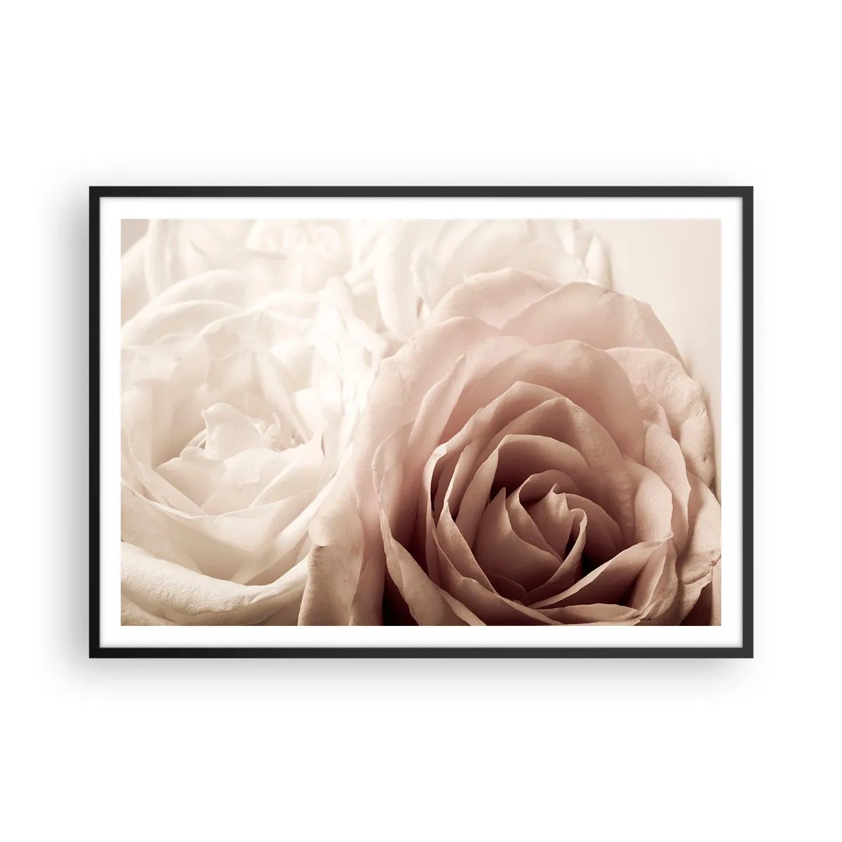Plakat i sort ramme - I rosens hjerte - 100x70 cm