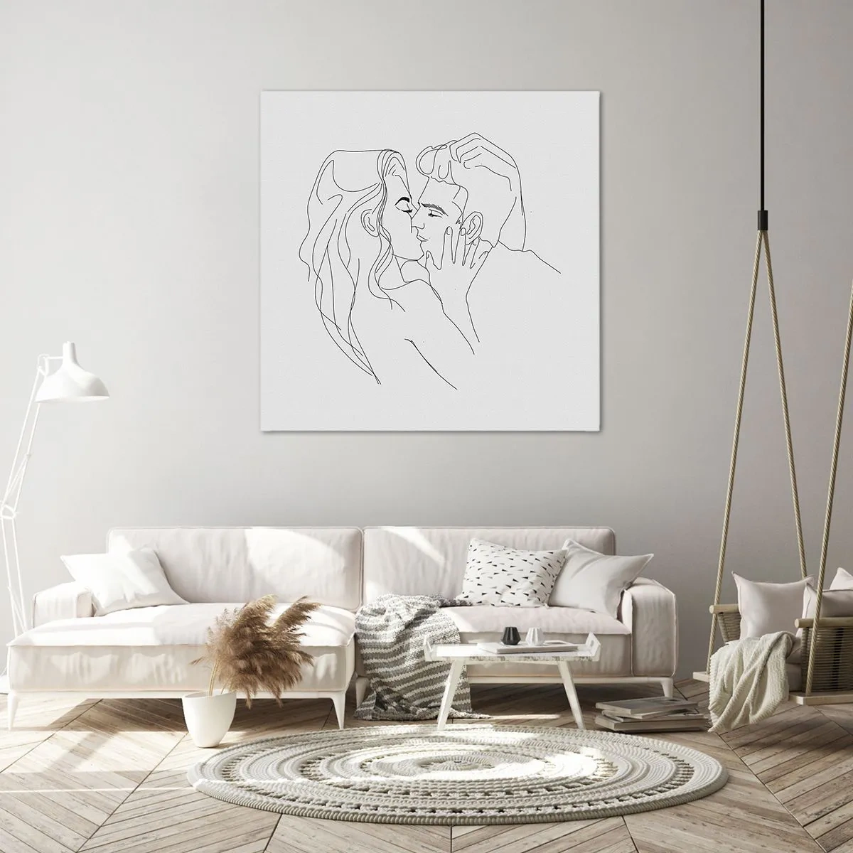 Lærredstryk - Billede på lærred - I samme linje - 50x50 cm