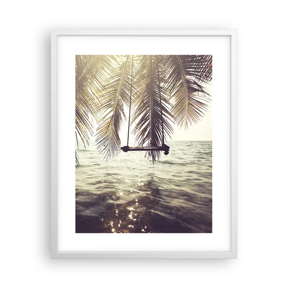 Plakat i hvid ramme - Du kan svæve i skyerne efter behag - 40x50 cm