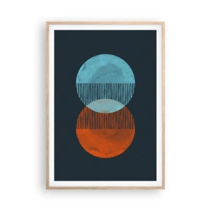 Plakat i ramme af lyst egetræ - Astronomisk fantasi - 70x100 cm